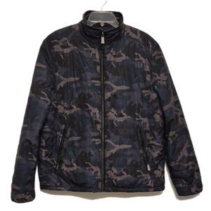 RAINFOREST RFT Full-Zip Mock Neck Camouflage Fleece-Lined Puffer Jacket Men's L